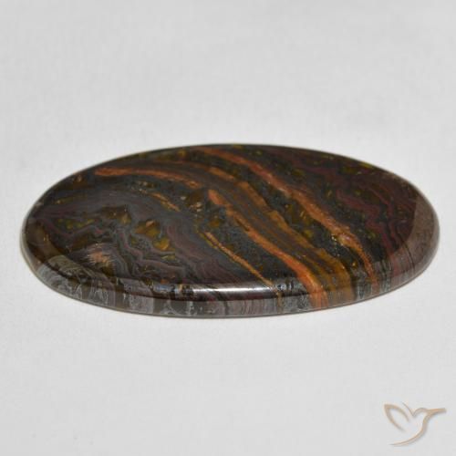 Matriz Olho de Tigre Multicolorido Natural 49.22ct, oval, Opaco