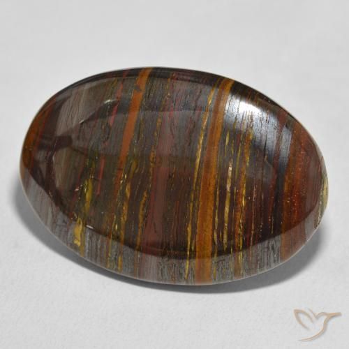 Matriz Olho de Tigre Multicolorido Natural 63.94ct, oval, Opaco