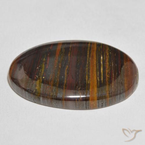 Matriz Olho de Tigre Multicolorido Natural 63.94ct, oval, Opaco