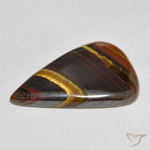 Matriz Olho de Tigre Multicolorido Natural 25.07ct, Formato de pêra, Opaco
