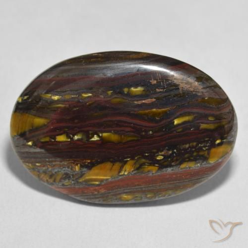 37.29ct Natural Multicolorido Matriz Olho de Tigre, oval, Opaco