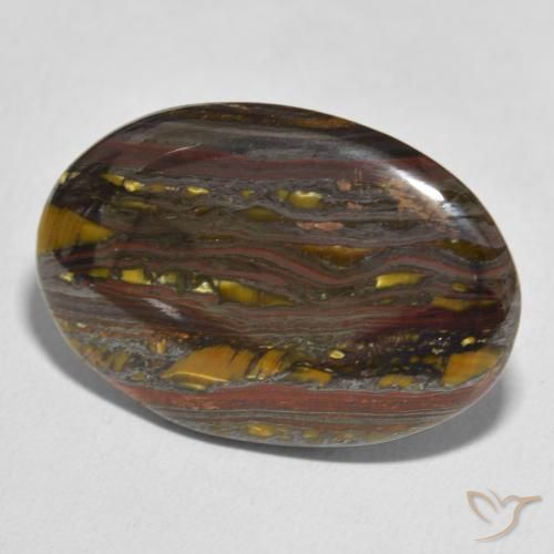 Matriz Olho de Tigre Multicolorido Natural 37.29ct, oval, Opaco