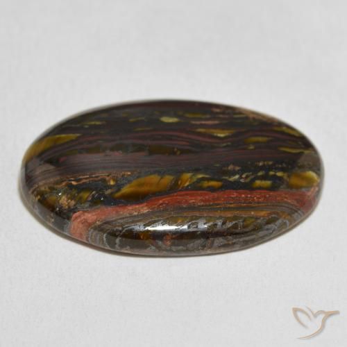 Matriz Olho de Tigre Multicolorido Natural 37.29ct, oval, Opaco