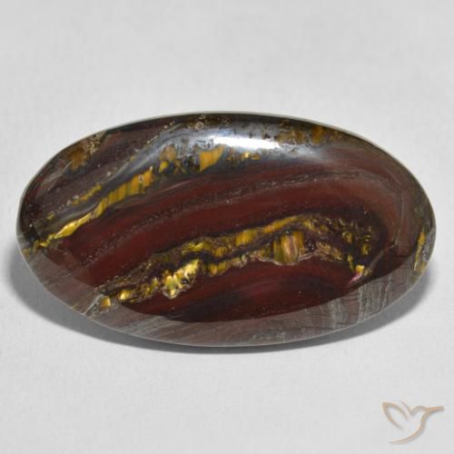 40.84ct Natural Multicolorido Matriz Olho de Tigre, oval, Opaco