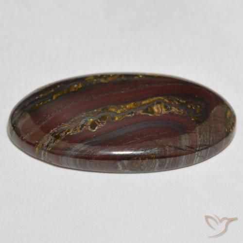 Matriz Olho de Tigre Multicolorido Natural 40.84ct, oval, Opaco