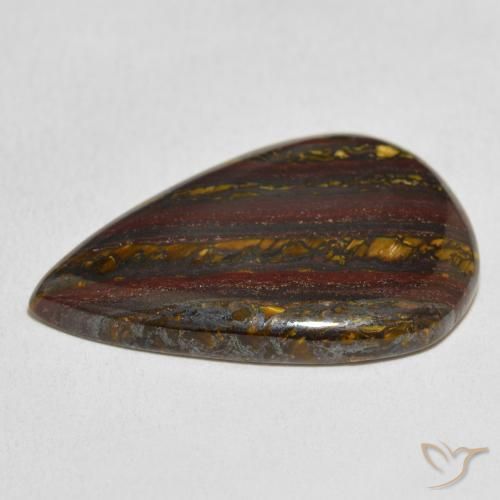 Matriz Olho de Tigre Multicolorido Natural 26.73ct, Formato de pêra, Opaco