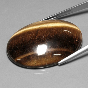 Tiger's eye marrom natural 78,03ct, corte oval, opaco