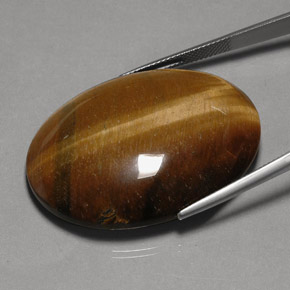 Tiger's eye marrom natural 75,77ct, corte oval, opaco