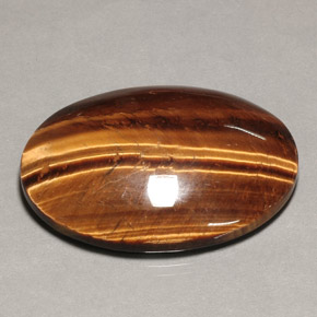 Tiger's eye marrom natural 74,22ct, corte oval, opaco