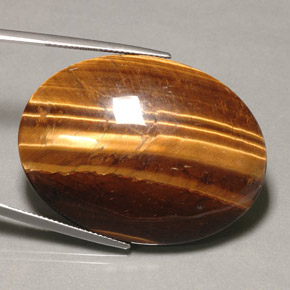 Tiger's eye marrom natural 74,22ct, corte oval, opaco