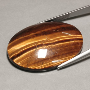 Tiger's eye marrom natural 74,22ct, corte oval, opaco