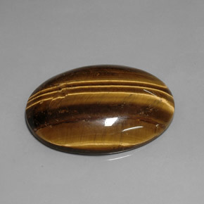 Tiger's eye marrom natural 76,92ct, corte oval, opaco