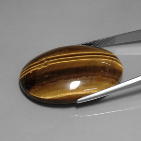 Tiger's eye marrom natural 76,92ct, corte oval, opaco