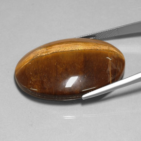 Tiger's eye marrom natural 78,13ct, corte oval, opaco