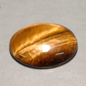 Olho de Tigre Dourado Marrom Natural 80.37ct, Corte Oval, Opaco