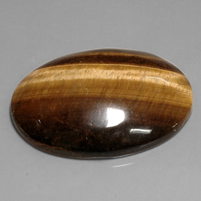 Tiger's eye marrom natural 76,52ct, corte oval, opaco