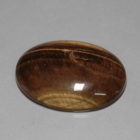 Tiger's eye marrom natural 80,28ct, corte oval, opaco