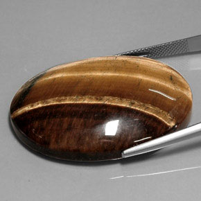Olho de Tigre Dourado Marrom Natural 75.54ct, Corte Oval, Opaco