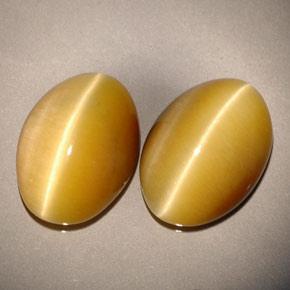 Pedras preciosas de tiger's eye amarelo natural de  ct, corte oval, opaco