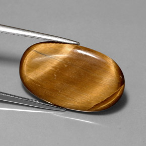 Tiger's eye marrom natural 10,07ct, corte oval, opaco