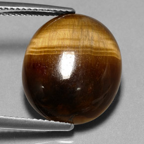 Tiger's eye marrom natural 11,35ct, corte oval, opaco
