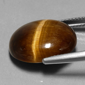 Tiger's eye marrom natural 11,35ct, corte oval, opaco