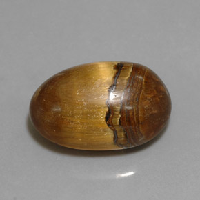 Tiger's eye marrom natural 12,90ct, corte oval, opaco
