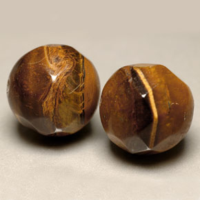 Pedras preciosas de tiger's eye marrom natural de  ct, esfera / bola, opaco