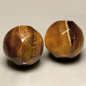 Pedras preciosas de tiger's eye marrom natural de  ct, esfera / bola, opaco