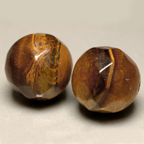 Pedras preciosas de tiger's eye marrom natural de  ct, esfera / bola, opaco