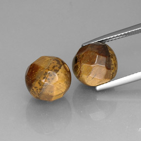 Pedras preciosas de tiger's eye marrom natural de  ct, esfera / bola, opaco