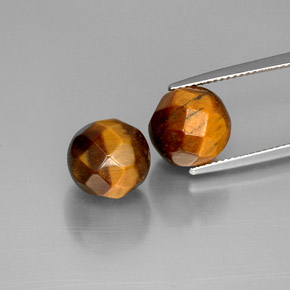 Pedras preciosas de tiger's eye marrom natural de  ct, esfera / bola, opaco