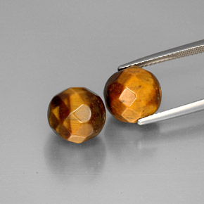 Pedras preciosas de tiger's eye marrom natural de  ct, esfera / bola, opaco