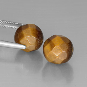 Pedras preciosas de Olho de Tigre Dourado Marrom natural de  ct, Esfera / Bola, Opaco