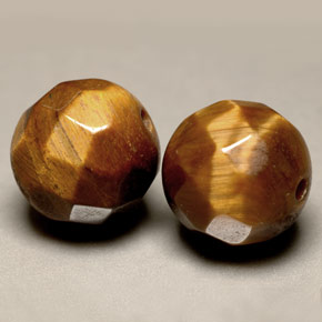 Pedras preciosas de tiger's eye marrom natural de  ct, esfera / bola, opaco