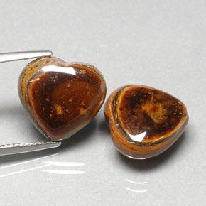 Pedras preciosas de tiger's eye multicolorido natural de  ct, formato de coração, opaco
