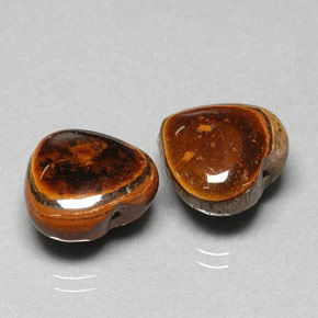 Pedras preciosas de tiger's eye multicolorido natural de  ct, formato de coração, opaco