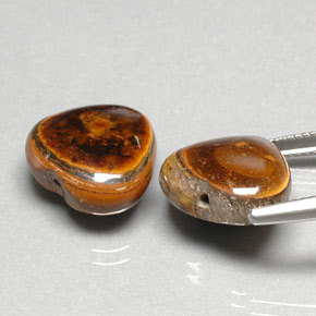 Pedras preciosas de tiger's eye multicolorido natural de  ct, formato de coração, opaco