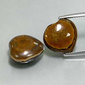 Pedras preciosas de Olho de Tigre Multicolorido natural de  ct, Formato de coração, Opaco