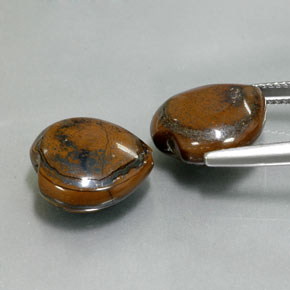 Pedras preciosas de tiger's eye multicolorido natural de  ct, formato de coração, opaco