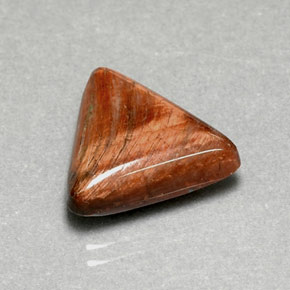 Tiger's eye marrom natural 7,11ct, trillion, opaco