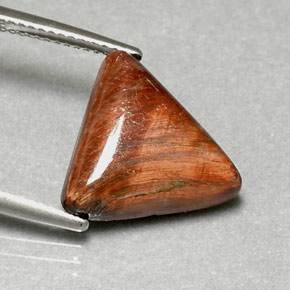 Tiger's eye marrom natural 7,11ct, trillion, opaco