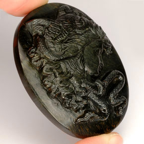 Tiger's eye multicolorido natural 122,90ct, forma extravagante, opaco