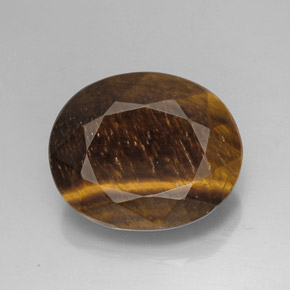 Tiger's eye marrom natural 25,78ct, corte oval, opaco