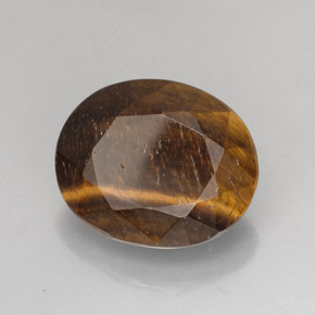 Tiger's eye marrom natural 25,78ct, corte oval, opaco