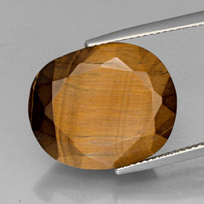 Tiger's eye marrom natural 16,49ct, corte oval, opaco