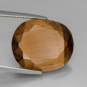 Tiger's eye marrom natural 16,49ct, corte oval, opaco