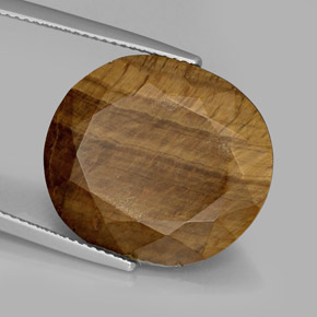 Tiger's eye marrom natural 16,94ct, corte oval, opaco