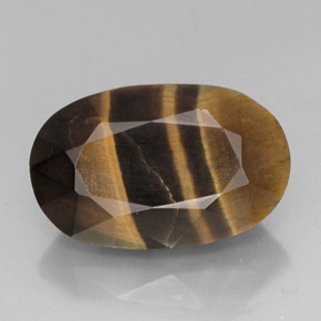 Tiger's eye multicolorido natural 13,19ct, corte oval, opaco