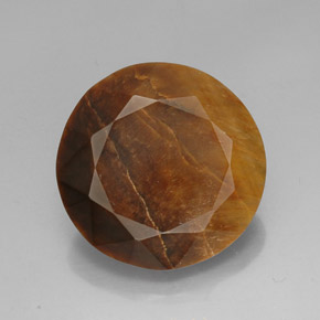 Tiger's eye marrom natural 19,72ct, corte redondo, opaco